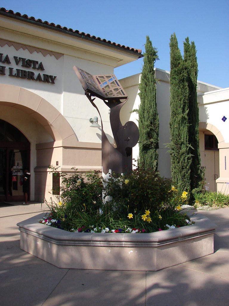 Sculpture outside Buena Vista Library