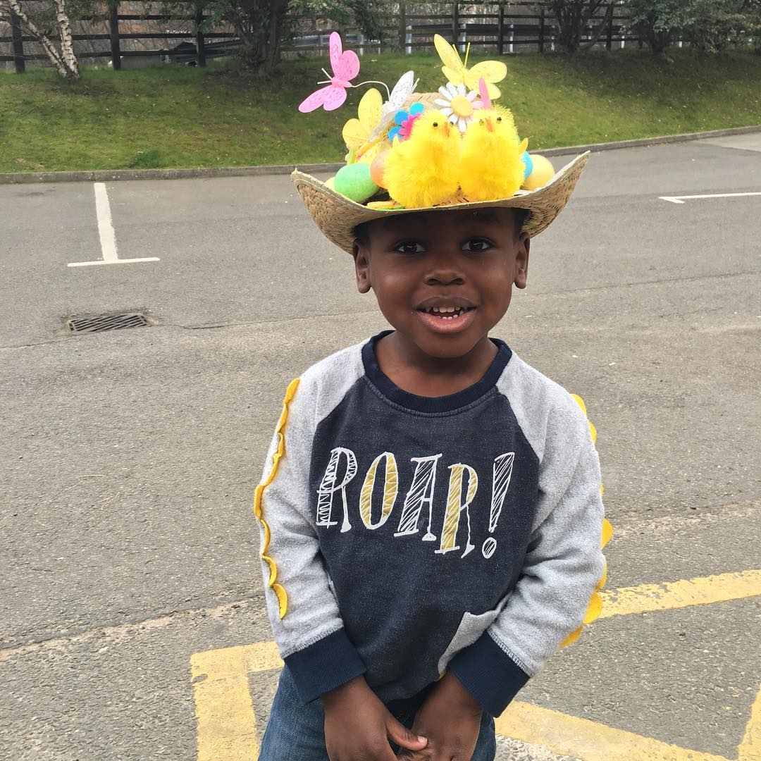Easter parade day at nursery.